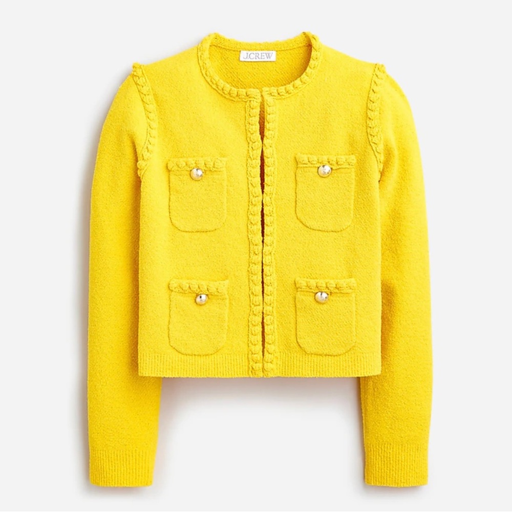 J. Crew Odette sweater lady jacket in cotton-blend bouclé